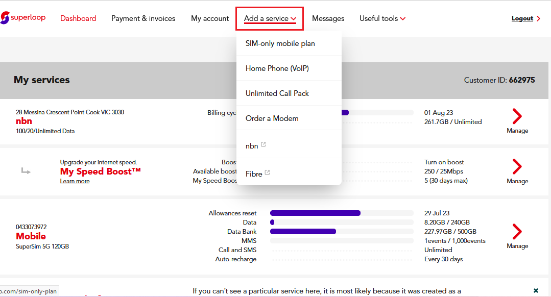 How to add a modem to my service Superloop